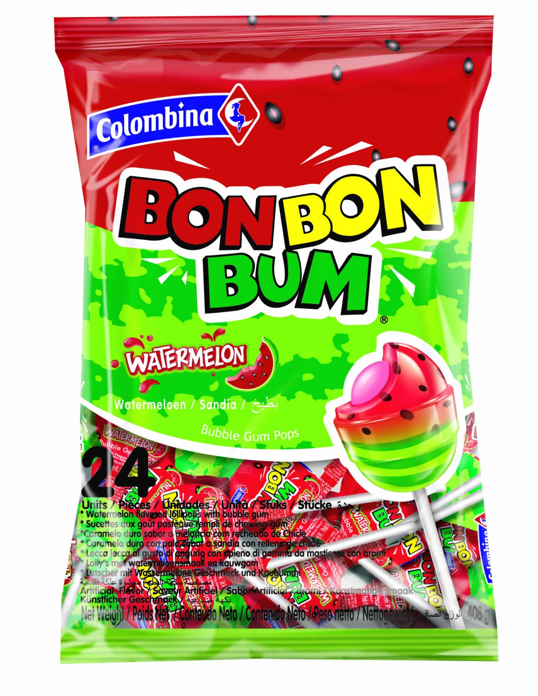 COLOMBINA BON BON BUM SANDIA 24u