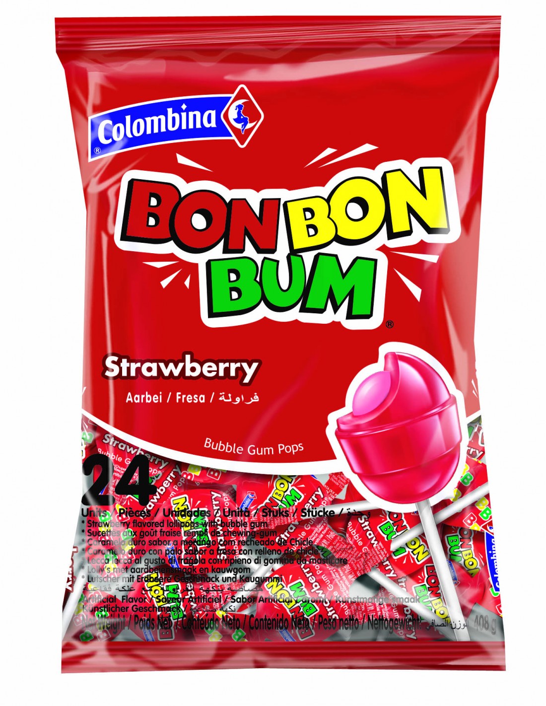 COLOMBINA BON BON BUM FRESA 24u