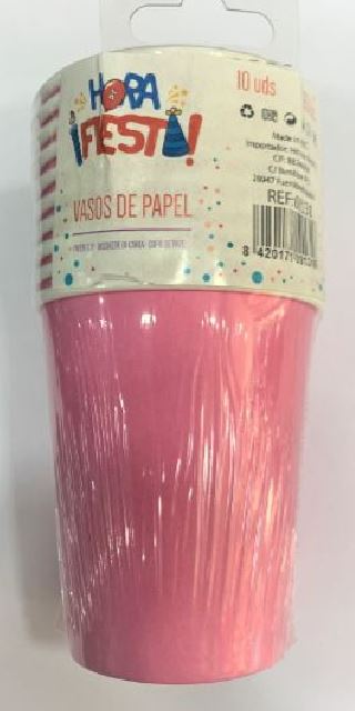 VASOS LISOS ROSA 10U