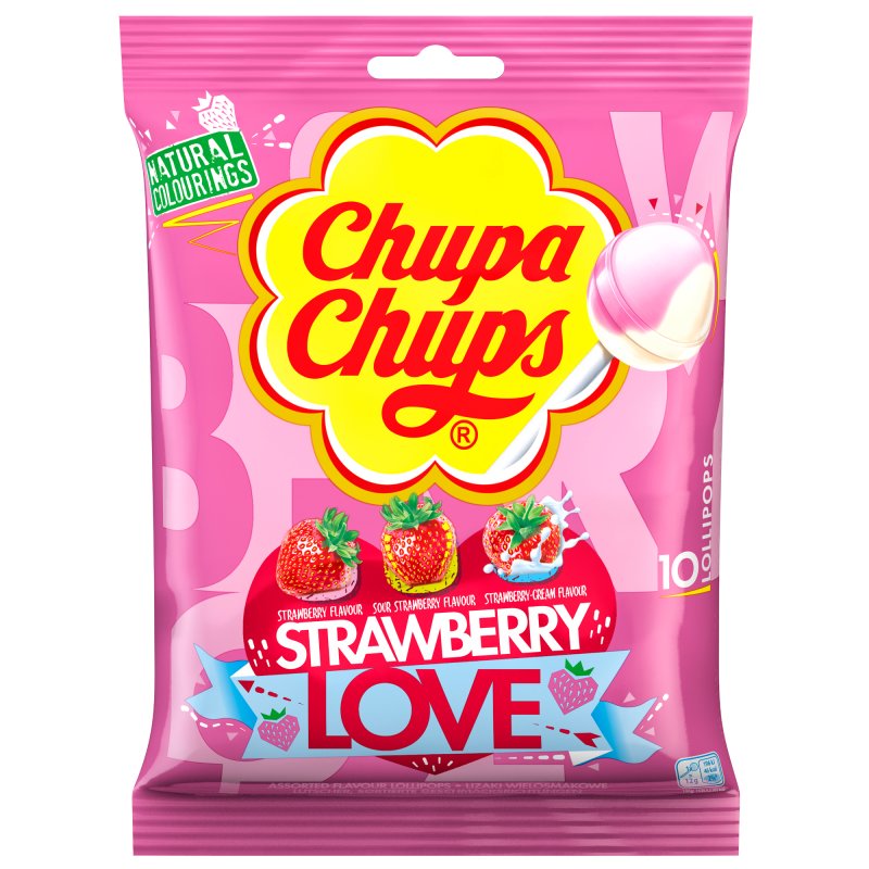 PERFETTI CHUPA CHUPS STRAWBERRY LOVE BOLSA 10U